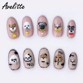 

Avelitte ultra-thin adhesive nail stickers ins wind cartoon cute pet cat dog butterfly flower nail sticker waterproof DIY
