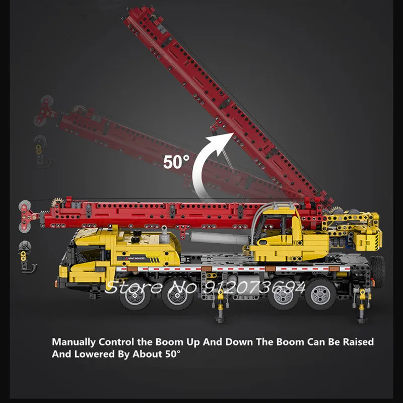 1:20 Boom Lift Telescopic Remote Control Crane Truck Puzzle Learning DIY Assembly Building Blocks 360° Console Rotate RC Truck 5