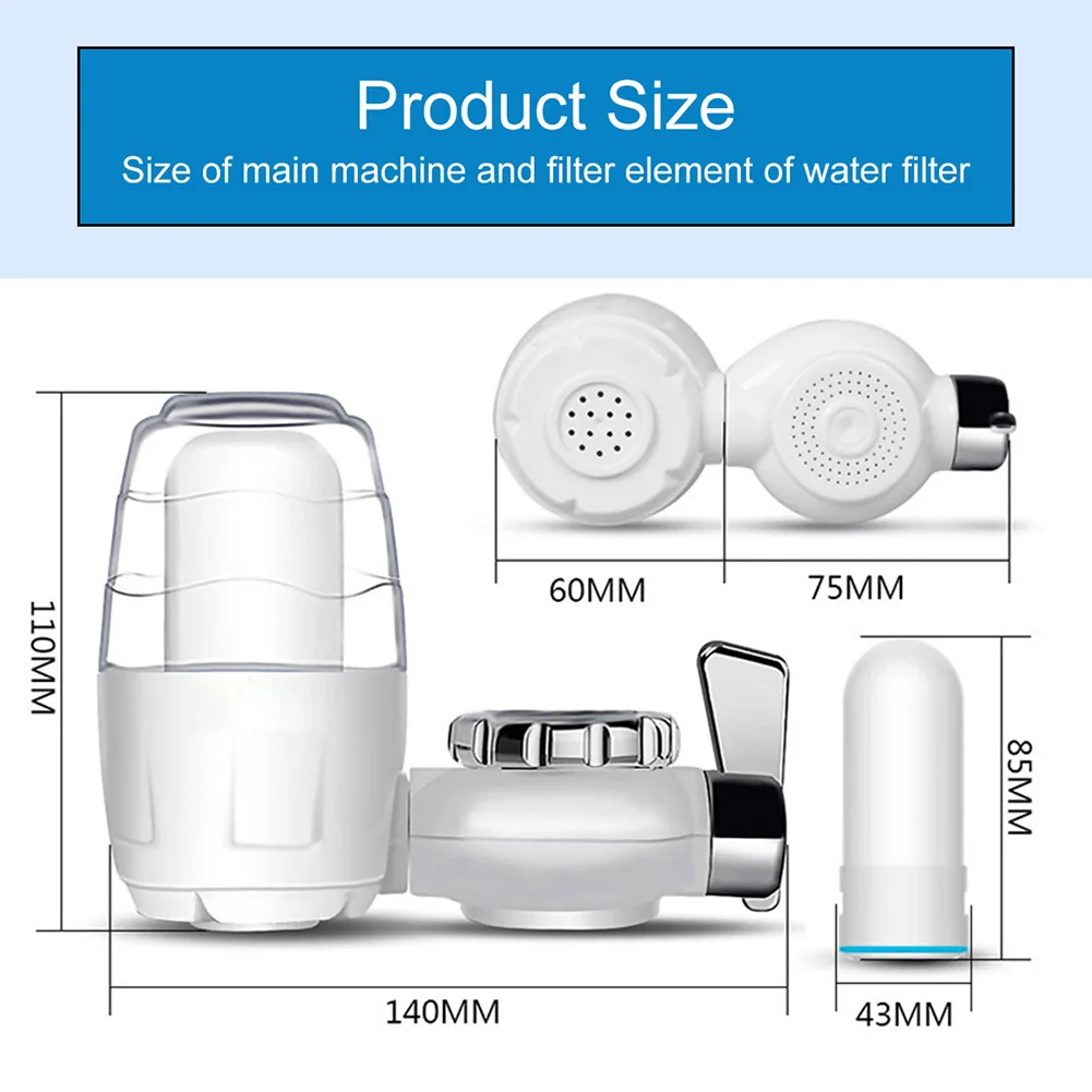 Горячий домашний кухонный кран, устройство для душа и ванны, прочная раковина с двойным выходным краном, моющийся очиститель воды, фильтрационный керамический фильтр тоже