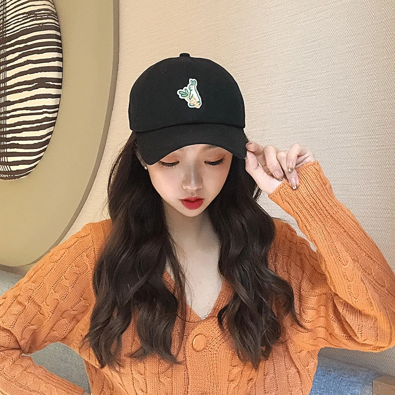 

INS Hat Women's Spring And Summer Sweet Cute Little Bunny Embroidered Baseball Cap Korean-style Versatile Couples Soft Top Brim