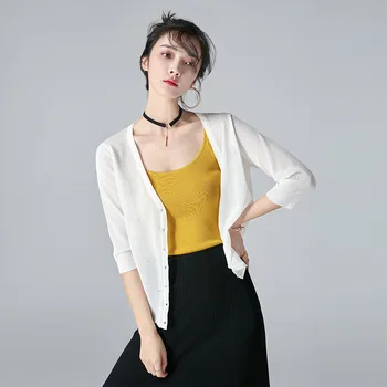 

New knitted solid color cardigan casual long sleeve 2020 gray