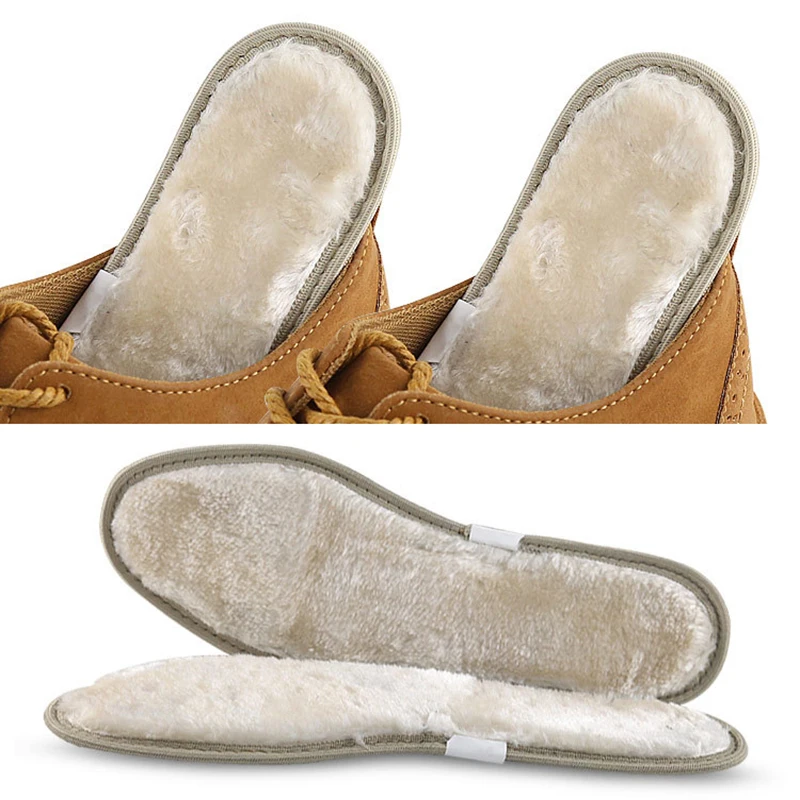 

1 Pair Plush Warm Insoles Deodorant Insert Bamboo Charcoal Plus Velvet Insole Sheepskin Fur Shoes Pad Fleece Keep Warming