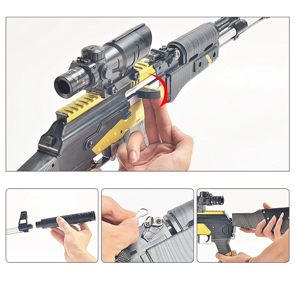 Assault Manual Rifle AKM Toy Gun AK 47 Water Bullet Shooting Boys Outdoor Toys Air Soft Sniper Arms Weapon Airsoft Air Guns Gift