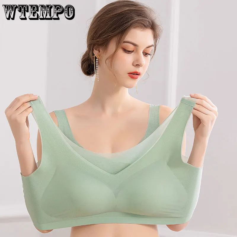 48 C D E Plus Size Sports Bra Women Seamless Push Up Bras Wireless