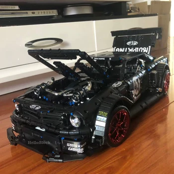 

IN Stock Modle KING 13108 RC Technic Racing Car Ford Mustang Hoonicorn With Motor 20102 MOC 22970 Building Block Bricks Toy Gift