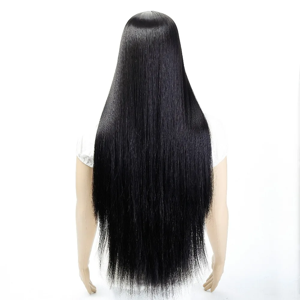 DIFEI 26 дюймов синтетический парик длинные прямые волосы, в черном, коричневом и сером цветах имеются со средним часть парик для косплея и в качестве повседневной одежды парики для женщин