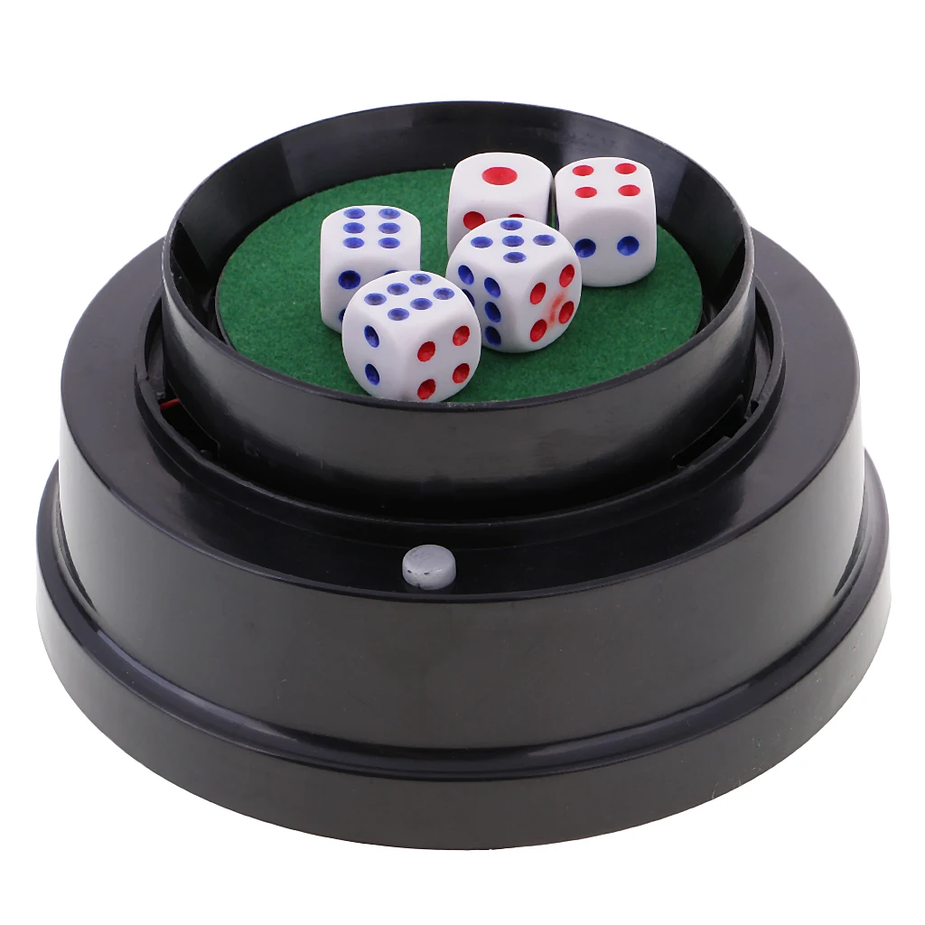 Professional Automatic Dice Roller Cup Domes Battery Powered With 5 Dices