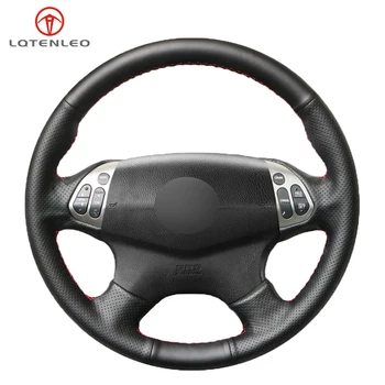 

LQTENLEO DIY Hand-stitched Black PU Artificial Leather Car Steering Wheel Cover for Acura TL 2004 2005 2006