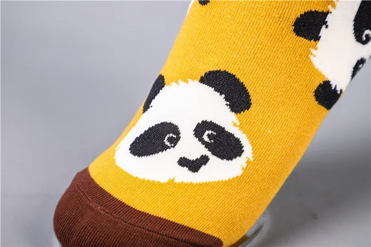 Носки с принтом панды из мультфильма; милые забавные носки с медведем; kawaii; модные повседневные спортивные женские хлопковые носки в Корейском стиле; сезон осень-зима; calcetines