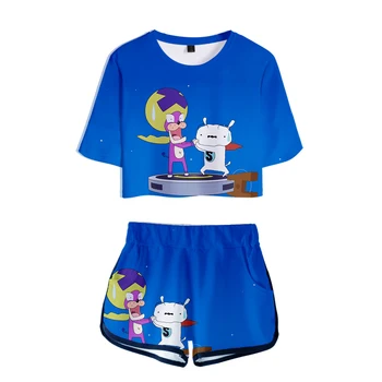 

Harajuku 3D SUPER SHIRO Cool Fashion Cute Summer Two Piece Sets 2020 New Stylish Stars Shorts+Short Sleeve T-shirt Women Sets