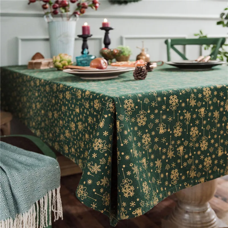XYZLS Рождественская скатерть для обеденного стола хлопок, лен, настольные скатерти квадратная скатерть для кухни рождественские украшения