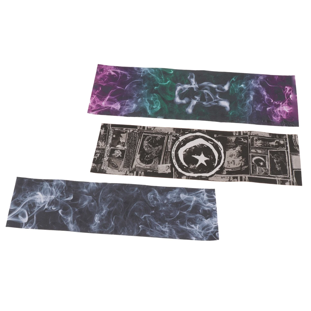 

3pcs Digital Painting Anti Slip Sandpaper Long Board Skateboard Double Seesaw Grip Tape Deck Rough Scrub Abrasive Paper