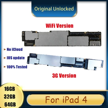 

Original Unlocked Wi-fi + Cellular Version Good Working Logic Board For ipad 4 Motherboard 16GB / 32GB / 64GB with Chips