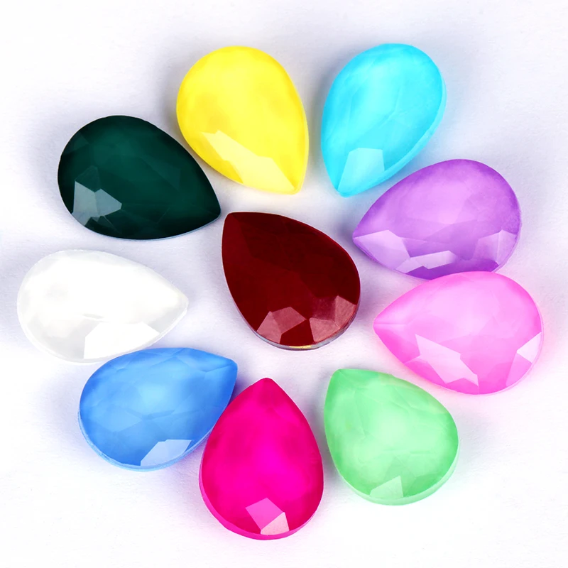 50 шт. серия мокко стразы в форме капель Новое поступление стеклянные виде капли клей на камни|Стразы| |