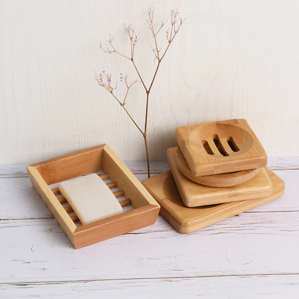 Контейнер для мыльницы из натурального бамбука, лоток для мыла, стеллаж для хранения, подставка для тарелок, подставка для мыла из натурального бамбука