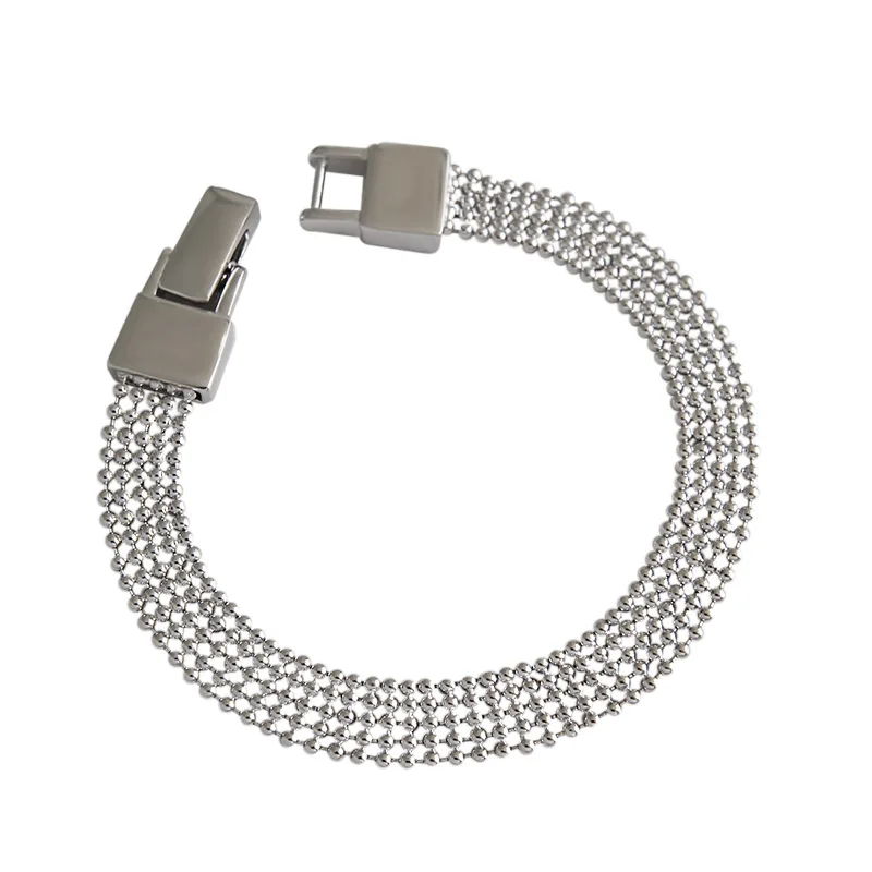 Silvology 925 серебро 7,5 мм пять слоев цепочка, круглые бусины браслеты модные женские браслеты Роскошные ювелирные изделия
