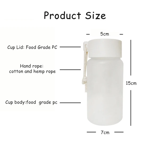 450ml Smal Daisy Plastic Water Bottle BPA Free Creative Frosted Portable Rope Travel Water Bottle Handy Cup drink bottle 6