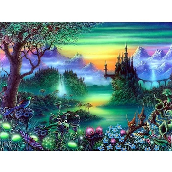 

5D Diamond Painting Kits For Adults Fairy Tale Forest Tree Full Drill,Diy Crystal Picture Artwork - ic Forest