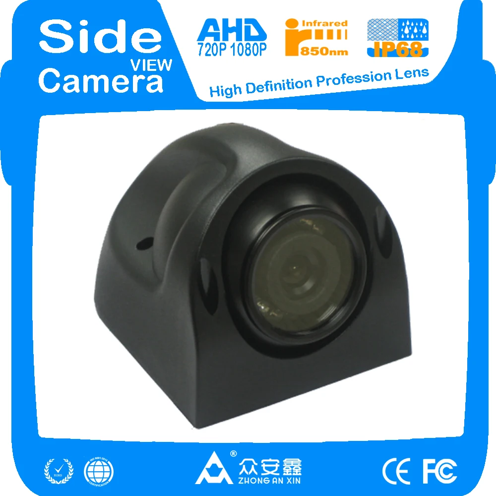 ZhongAnXin AHD 1080P 2.0MP Weatherproof IP67 Infrared night vision 10 leds Mini Flank View vehicle Camera Factory Outlet OEM ODM |