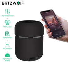 Altavoz bluetooth BlitzWolf BW-AS3 70W 12000mAh inalámbrico con sonido estéreo de 360 ° TWS Diseño y estilismo NFC Barra de sonido inteligente