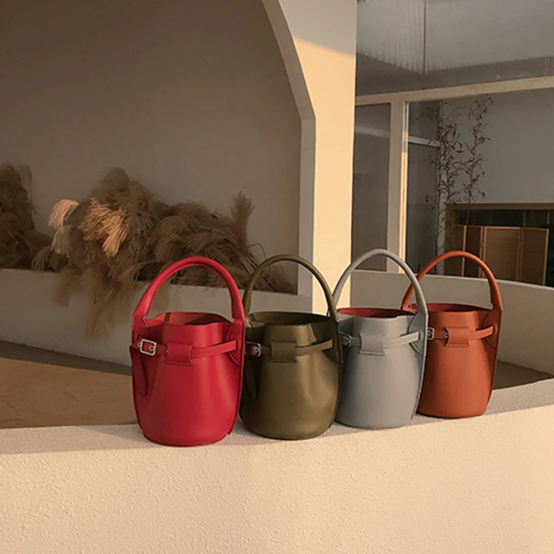 

High Quality Small Bucket Handbags Fashion Famous Brands Women Bag Designer Genuine Leather Bags Women Shoulder Messenger Bags