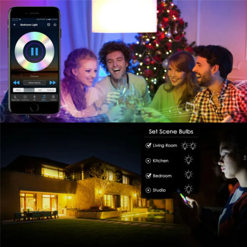3PCS Smart WiFi Light Bulb Magic Light Bulb Lamp Wake-Up Lights Dimmable LED Light Compatible with Google Home /Alexa/IFTTT