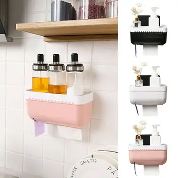 

Toilet Paper Roll Holder Bathroom Tissue Box Dispenser Waterproof Easy Install No Punch Rack