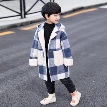 

Fashion New Children Boys Hooded Jackets Coat 2019 New Autumn Winter Plaid Outerwear 2 Colors Baby Boy Coats Age For 2-13 Yrs