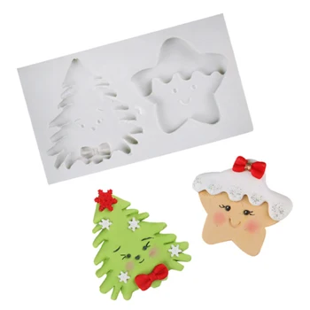 

Cartoon Christmas Tree Molds Fondant Cakes Decor Tools Silicone Molds Sugarcraft Chocolates Baking Tools For Cakes Gumpaste Form