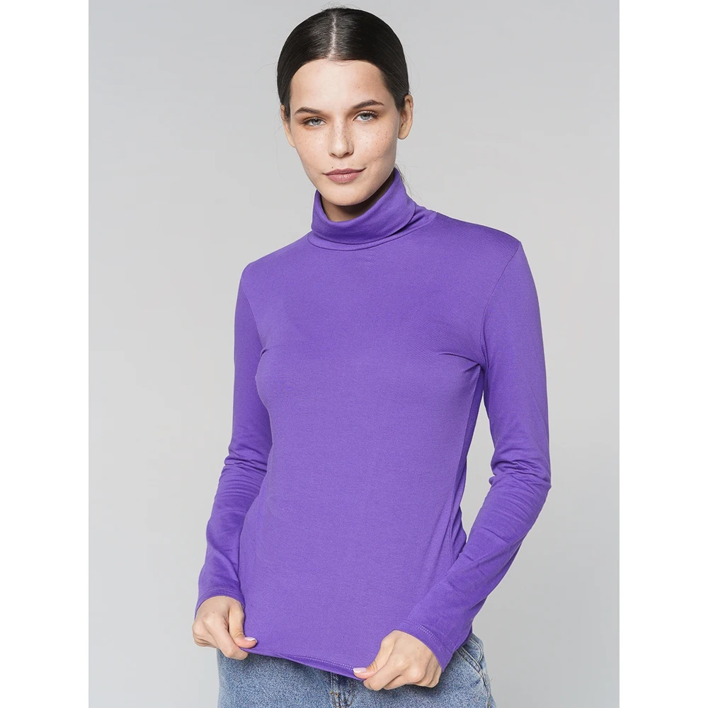 neon purple turtleneck