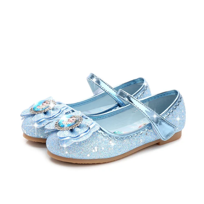 

2019 autumn new children's crystal shoes princess shoes ice romance Aisha shoes fashion flat girls single shoes