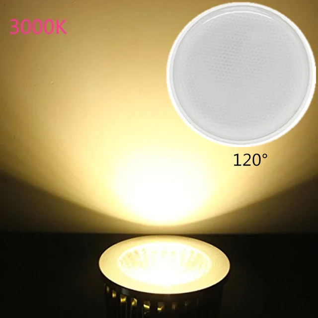 120 Angle Warm White GU10 MR16 светодиодные лампы Точечный светильник 220V натуральный светильник натурального белого цвета 4000k холодный белый 6500k теплый белый 3000k Cob Светодиодная лампа 6 Вт 230V - Испускаемый цвет: 120 Angle Warm White