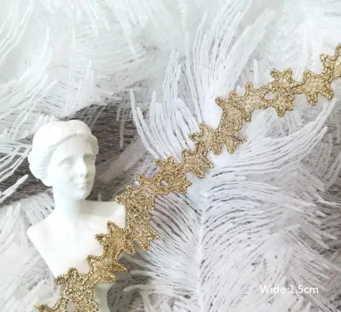 1Yards-Embroidery-Lace-Ribbon-1-5cm-Applique-Lace-Fabric-Guipure-Gold-Lace-Fabric-Laces-adornos-de