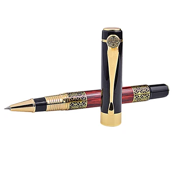 

Chinese Classical Roller Ball Pen Elegant Golden Metal Ballpoint Pen for Office Business Signature School Student Gift