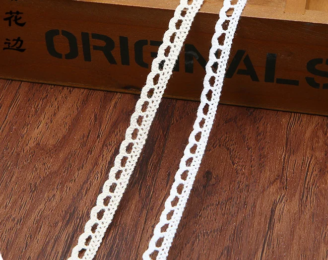 Lace Ribbon lace ribbon lace sewing supplies lace sewing accessories 10 Meters 7mm 100% Cotton Lace Trimming Wedding Crocheted Cotton Trim DIY Sewing Materials