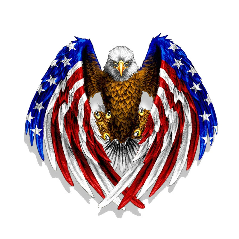Funny USA Bald Eagle American Flag Car Sticker Automobiles Motorcycles Exterior Accessories PVC Decals for Bmw Audi VW 16cm*15cm |