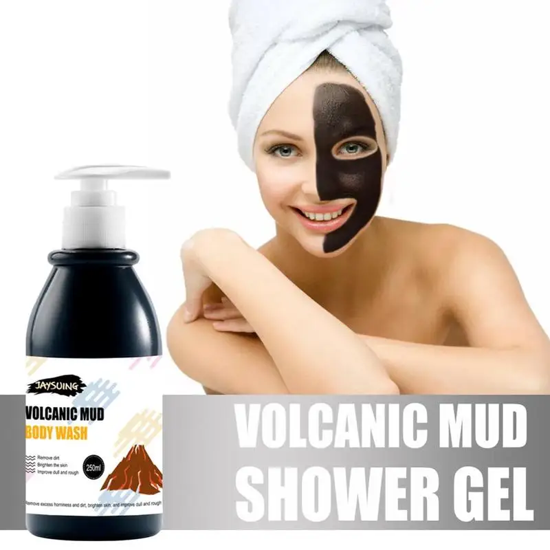 

250ML Volcanic Mud Body Wash Whitening Deep Cleaning Skin Exfoliation Keep Skin Moist Multifucntion Shower Gel