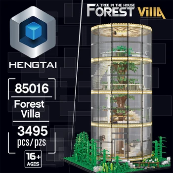 

City Street Series Moc Forest Villa Creator Expert Fit Lepining Bricks Model Building Blocks Glass Tree House Toys For Children