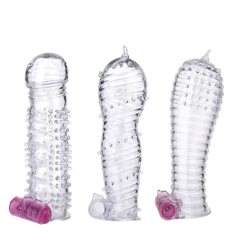 

Reusable Condom Vibrating Penis Sleeve Penis Enlargement Extender Cock Ring Delay Clitoris Stimulation Vibrator Sex Toy for Men