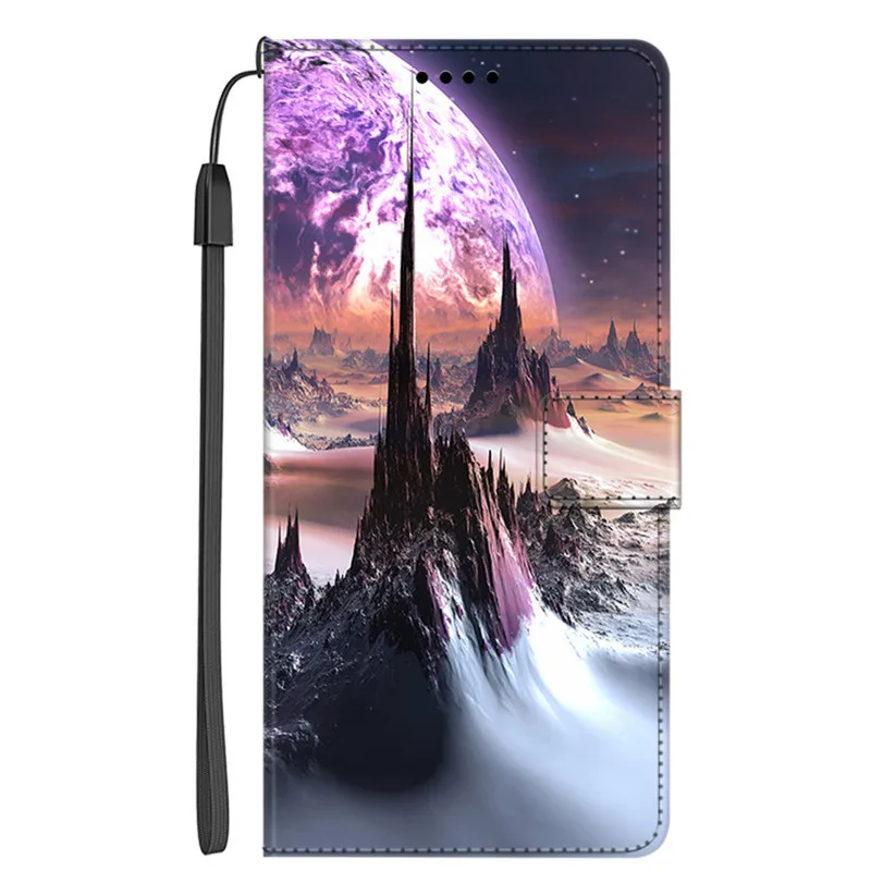 Leather Magnetic Book Cover Flip Wallet Case