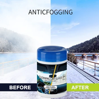 

60PCS Car Glass Cleaning Wipes Anti Fog Wipe Treatment Cloth for Glasses Swim Bicyle Goggles Unisex Glasses Lens Cloth Universal