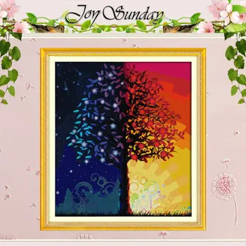 

Colour Life Tree Counted Cross Stitch 11CT 14CT Cross Stitch Set wholesale Scenery Cross-stitch Kit Embroidery Needlework