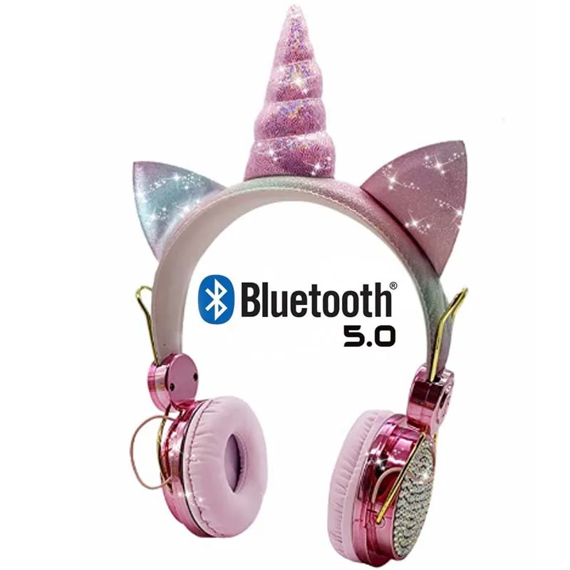 Upgraded Unicorns Bluetooth Headphones Foldable Music Stereo Earphone with MIC for Handsfree Online Education