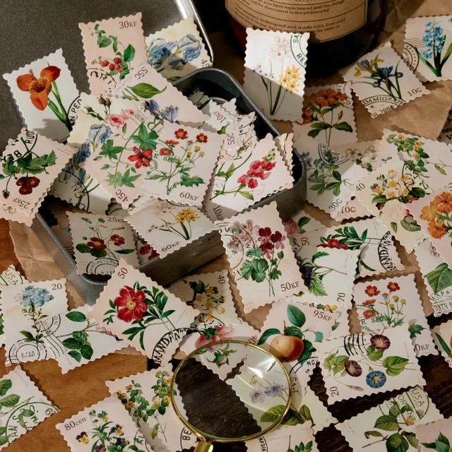 Pink Purple Love Material Sticky Diary Stickers Aesthetic Scrapbook Sticker for Notebooks Stationery Supplies Packing 46PCS 45PCS