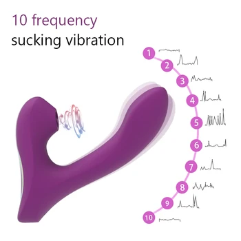 New 2 IN 1 Clit Sucker Vagina Sucking Vibrator 10 Speeds Vibrating Clitoris G Spot Stimulator Erotic Sex Toy for Women Sex Toys 2