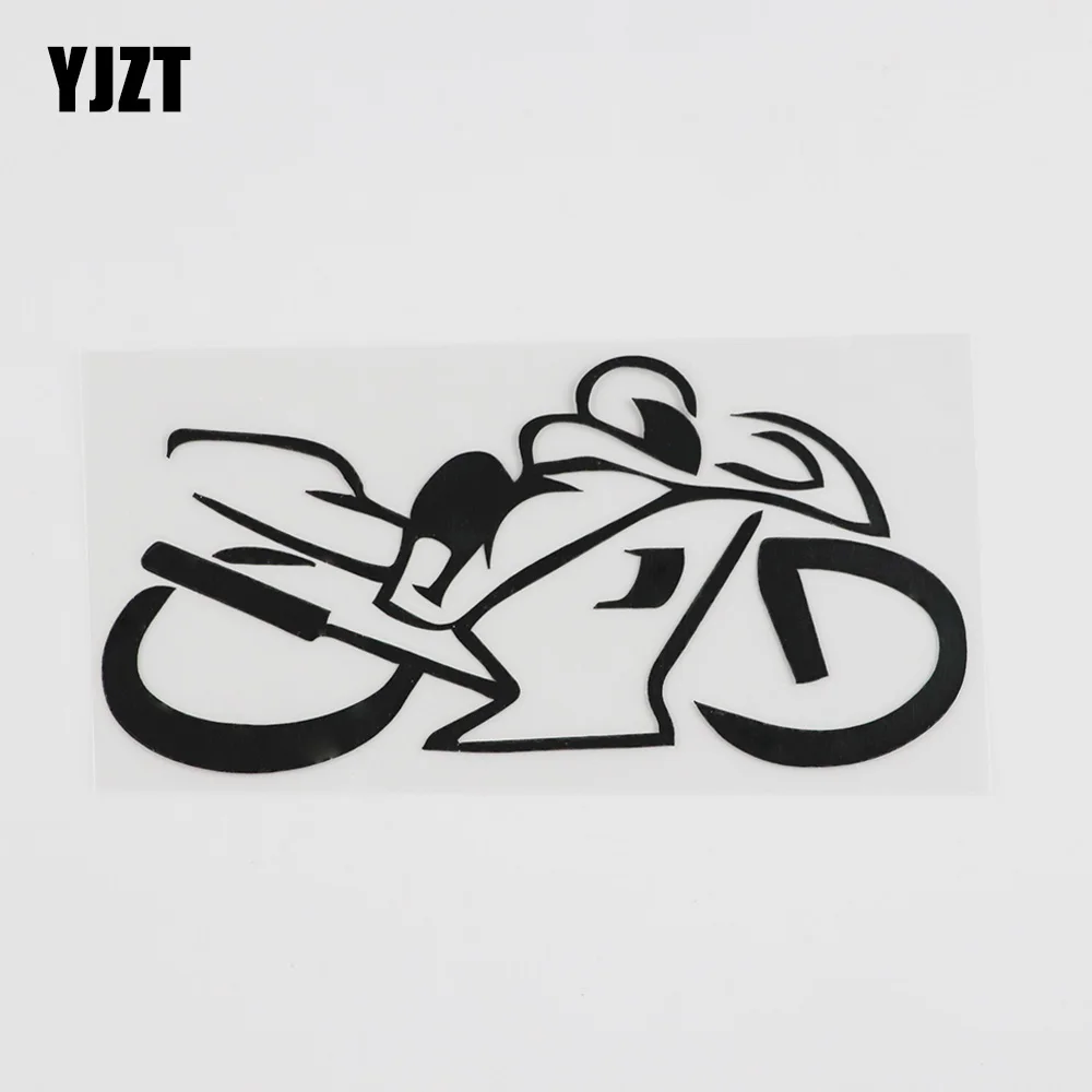YJZT 14.3CMX6.9CM Motorcyrcle Driver Motocross Active Sport Vinyl Car Sticker Black/Silver 8A-0358 | Автомобили и мотоциклы