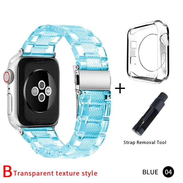 Newest Strap for Apple Watch Band Series SE 7 6543 Transparent for Iwatch bracelet 38 41 45 40mm 42mm 44mm Watchband accessories blue