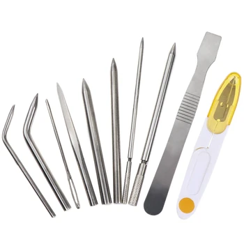 

10PSC Travel Knitting Needle Stainless Steel Umbrella Cord Needle Bracelet Knitting Tool Paracord Needle