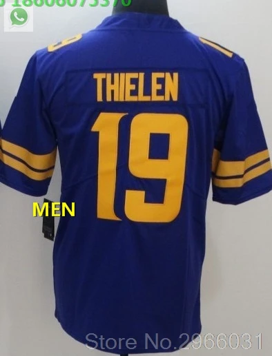 For men Vikings Мужские взрослые Джерси 14 Стефон диггз 19 adam thielen 22 чехол Keenum 7 Harrison 33 Dalvin Cook Smith Adam Minnesota - Цвет: For men