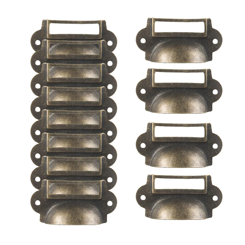 

20Pcs/set Antique Handles Iron Door Knob Drawer Pulls Name Card Frame Label DIY